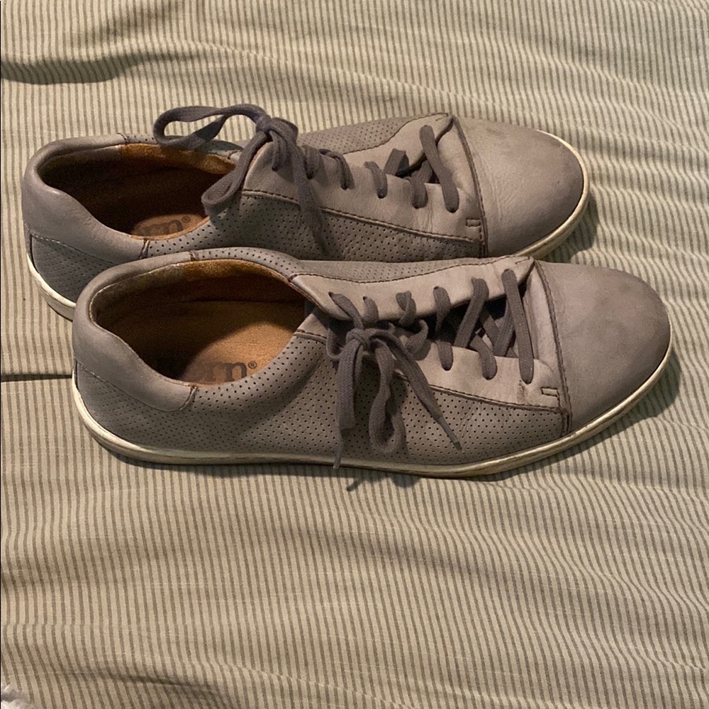 Born Gray Sneakers with Suede Upper and Low-Top Design